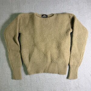 Vintage 80s Britches Of Georgetown Ribbed Sweater Women’s Small Beige Pure Wool
